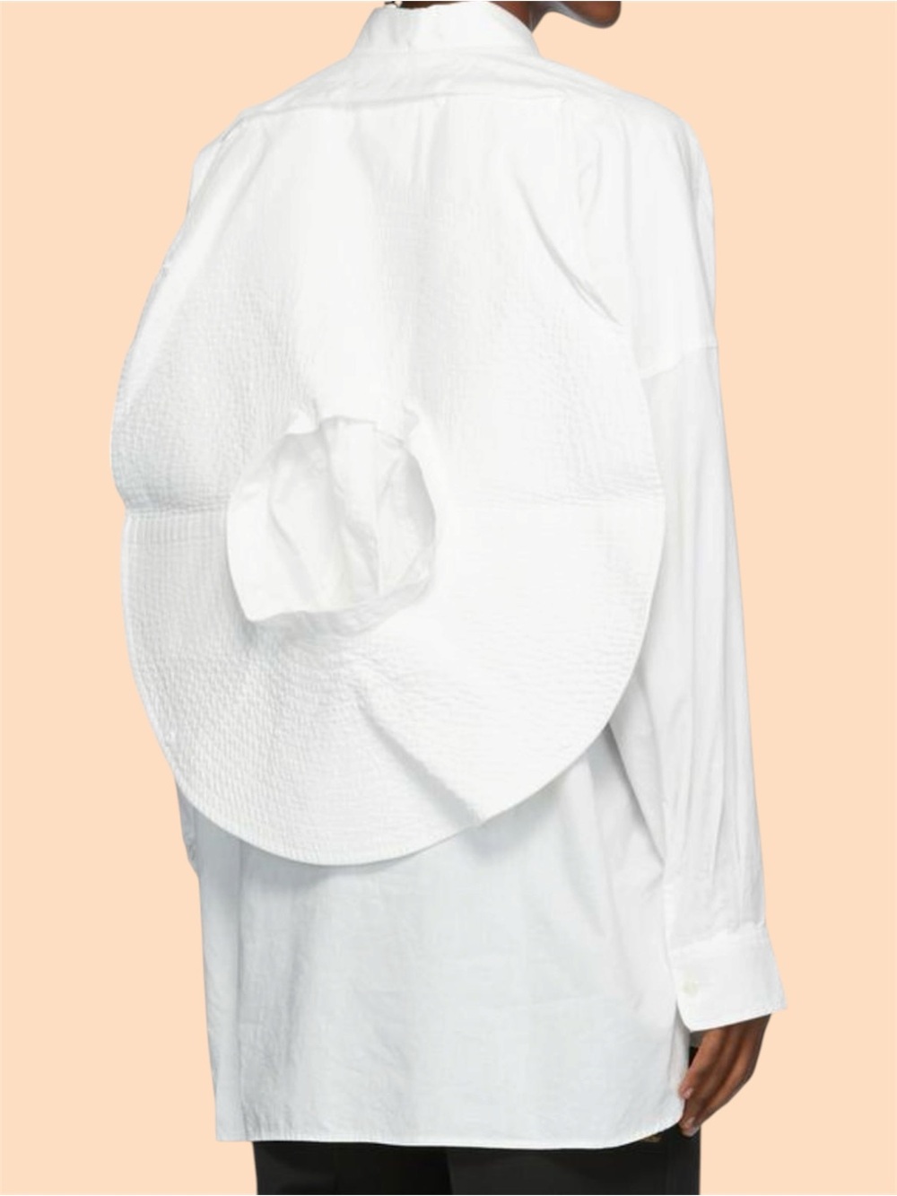 AMBUSH Button-Down Long Sleeve Cotton Poplin Men’s Shirt Hat in off white